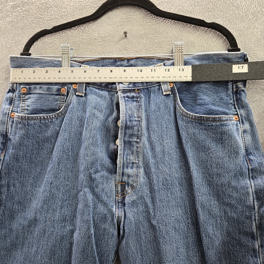Levi's‎ 501 Men Jeans 36X32 Blue Denim Original Fit Straight Leg Button Fly - Picture 7 of 13